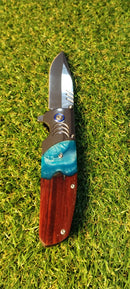 Canivete Semi Automático Cabo Madeira/Resina HZ-06-0011