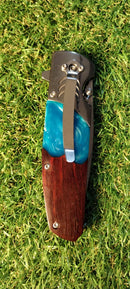 Canivete Semi Automático Cabo Madeira/Resina HZ-06-0011