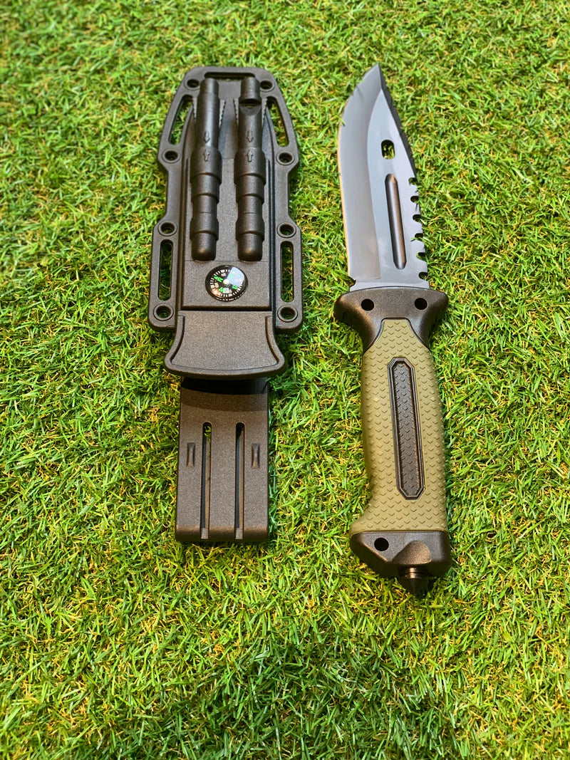 Faca Militar Tática com Pederneira + Apito DKQ-B