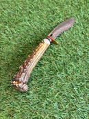 Faca Premium Padrão Estilo Aço Damasco com Cabo Chifre de Cervo Sintético – OSSO-D