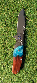 Canivete Semi Automático Cabo Madeira/Resina HZ-06-0011