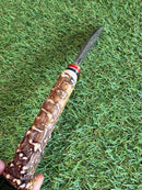 Faca Premium Padrão Estilo Aço Damasco com Cabo Chifre de Cervo Sintético – OSSO-D