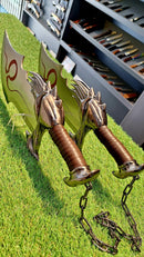 Lâminas do Caos Kratos God of War Aço e Corrente