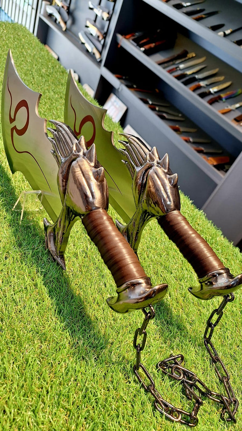 Lâminas do Caos Kratos God of War Aço e Corrente